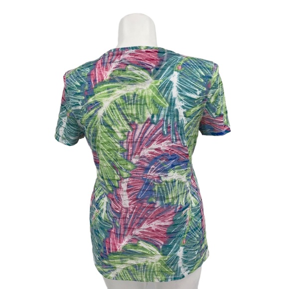Reel Legends Colorful Palm Burnout V-neck Tee XL - Picture 3 of 9